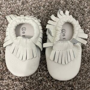 Never worn Bella baby moccasin | 6 month | white